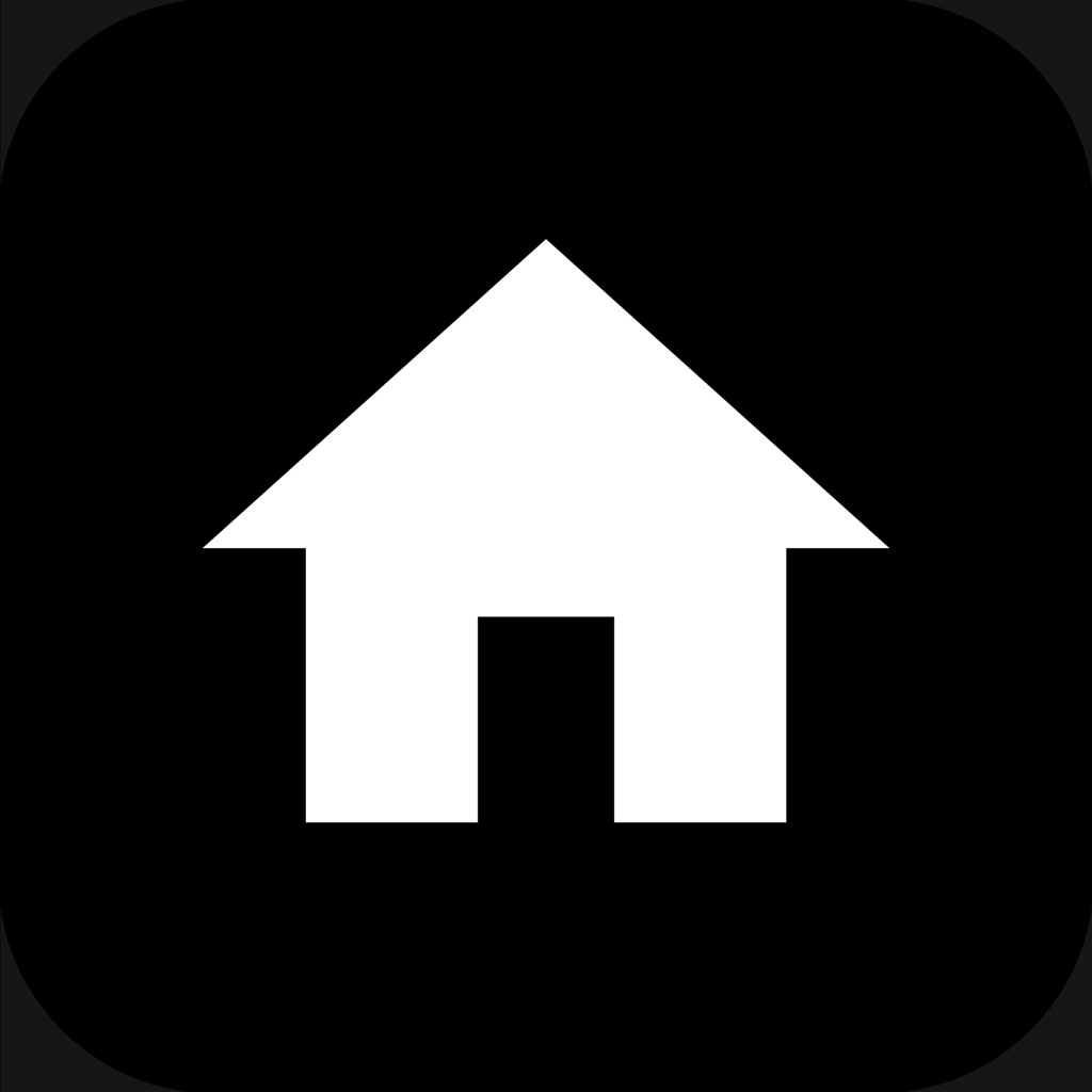 White house icon on black background