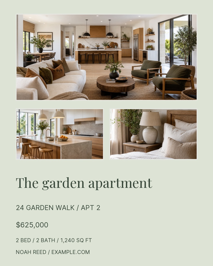 Preview for The Garden Apartment Portrait Post Template
