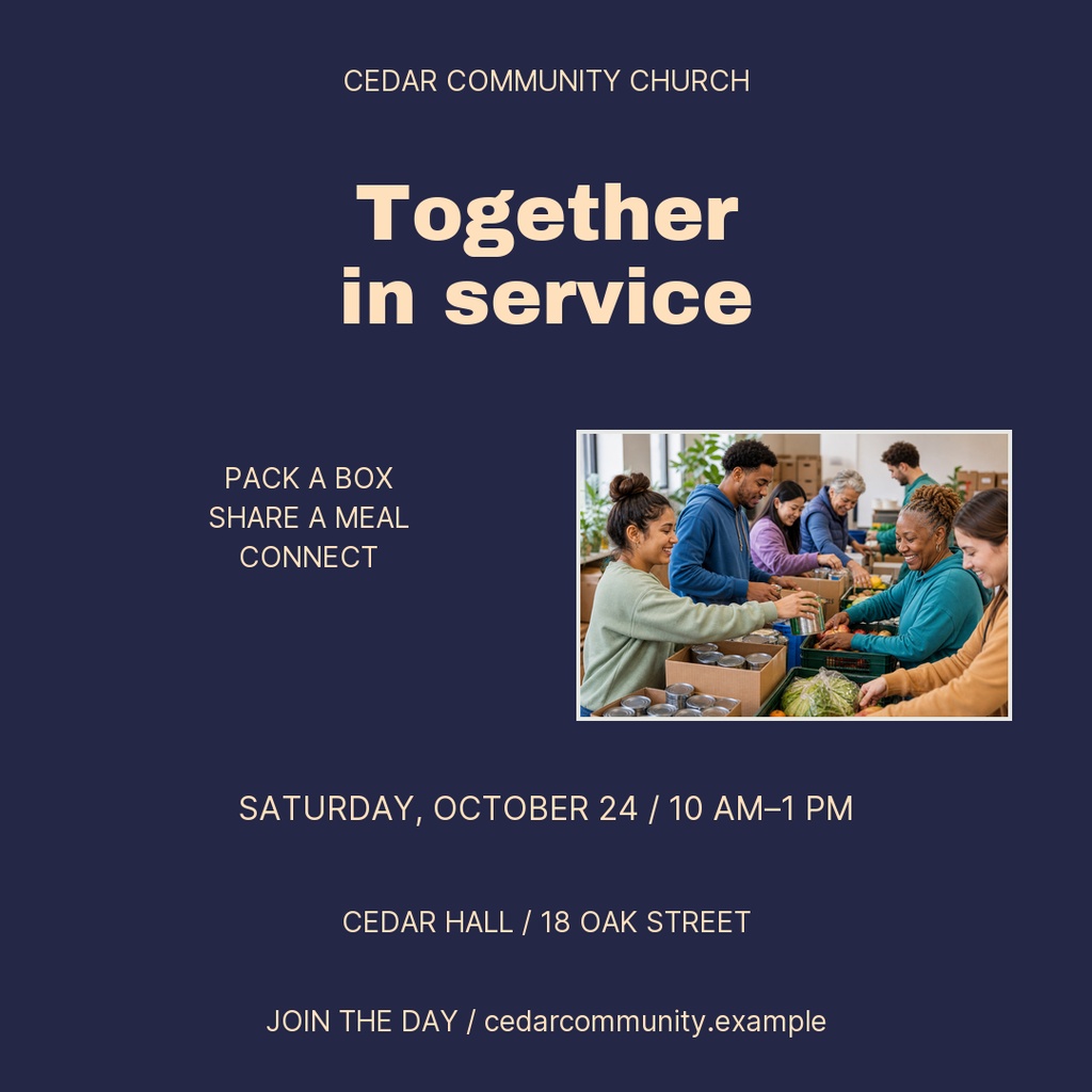 Preview for Together In Service Square Post Template