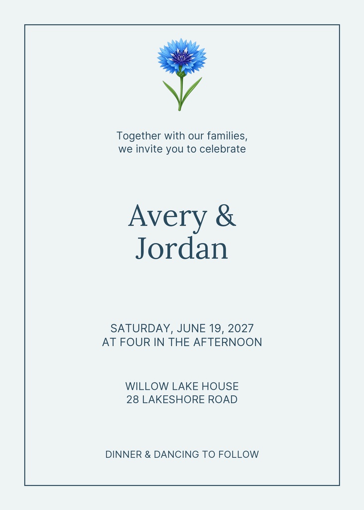 Preview for A Promise By The Lake 5 × 7 Invitation Template
