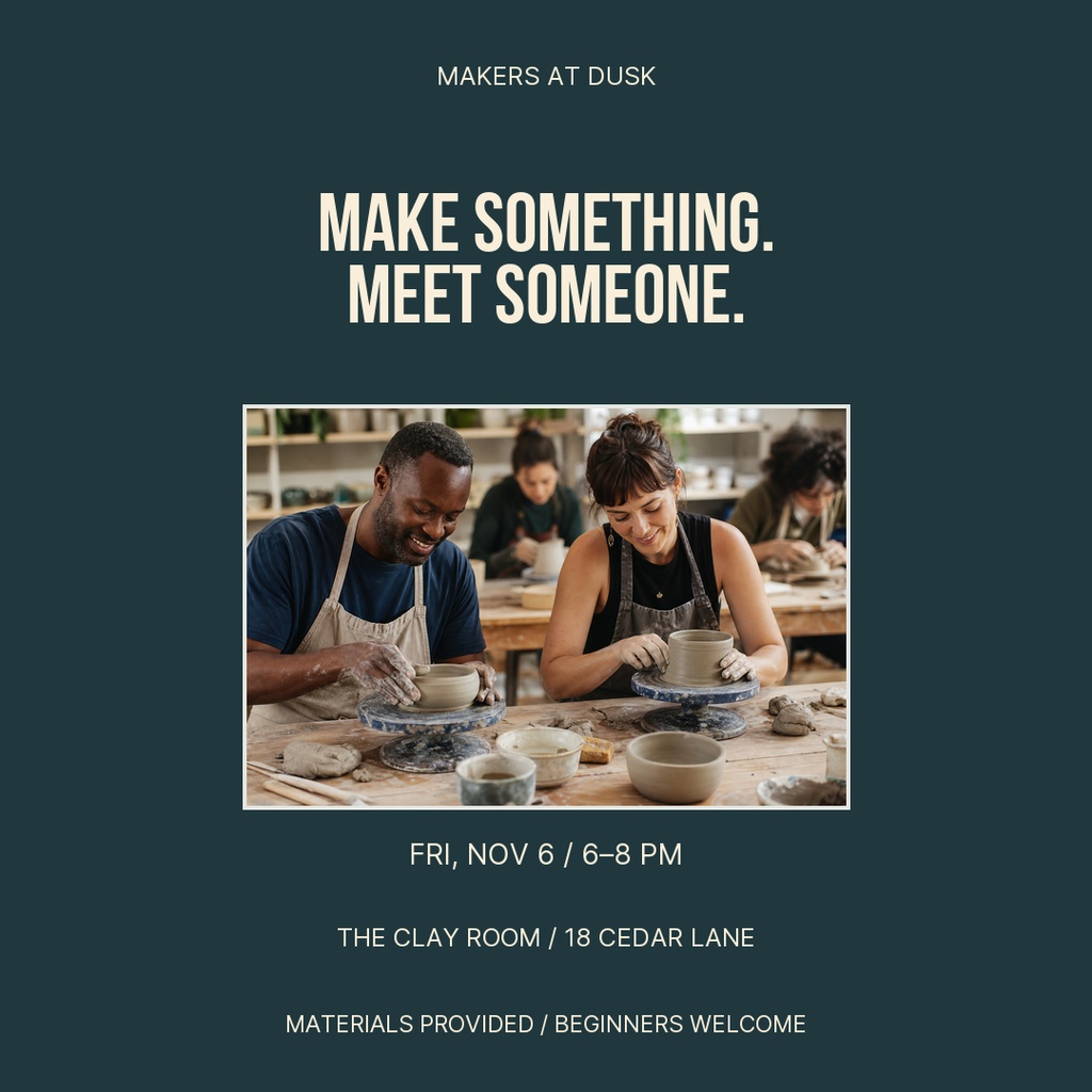 Preview for Makers At Dusk Square Post Template