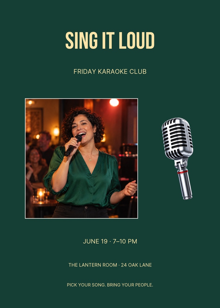 Preview for Sing It Loud 5 × 7 Invitation Template
