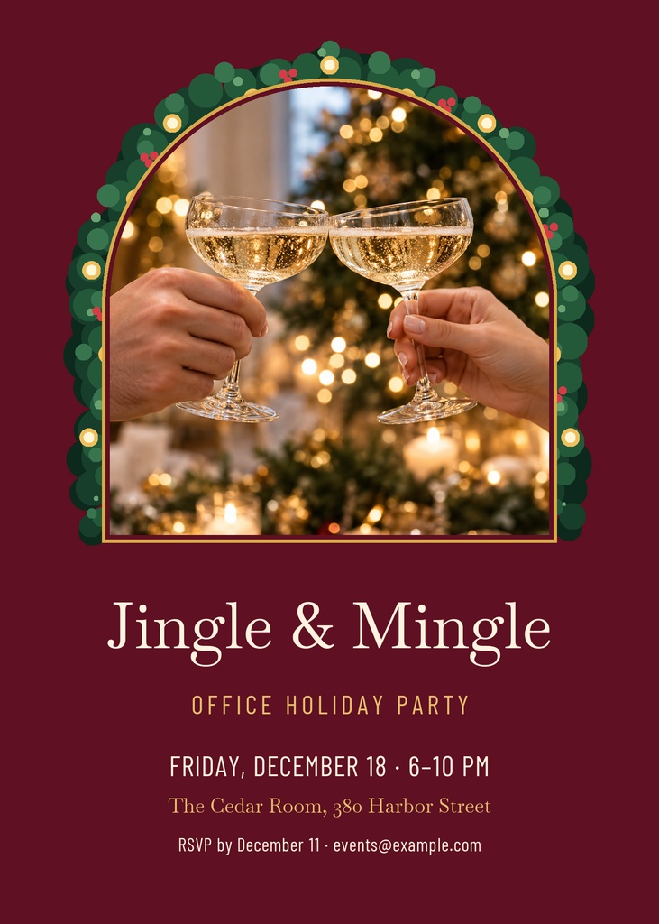 Preview for Jingle And Mingle Holiday Party 5 × 7 Invitation Template