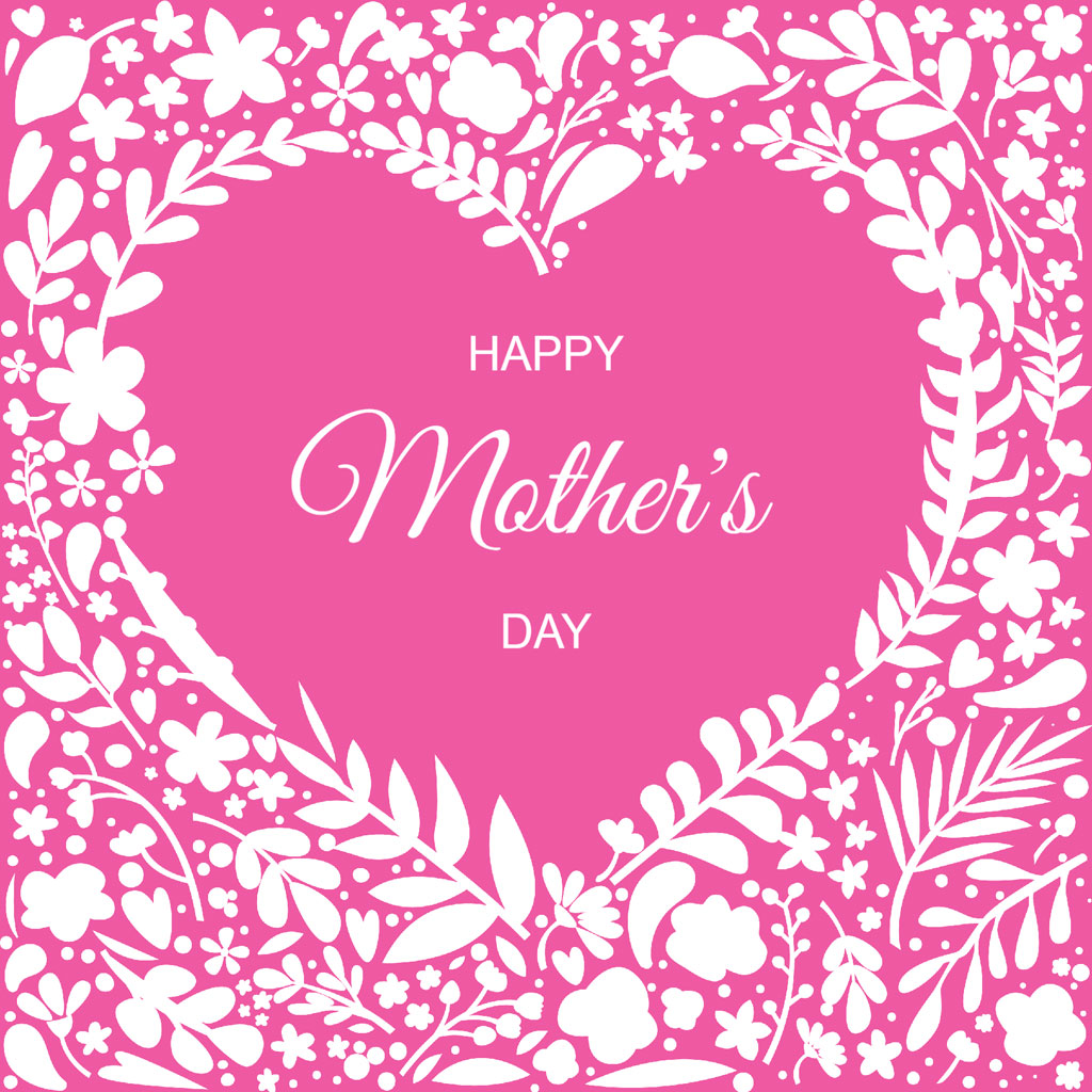 Happy Mother's Day floral heart design