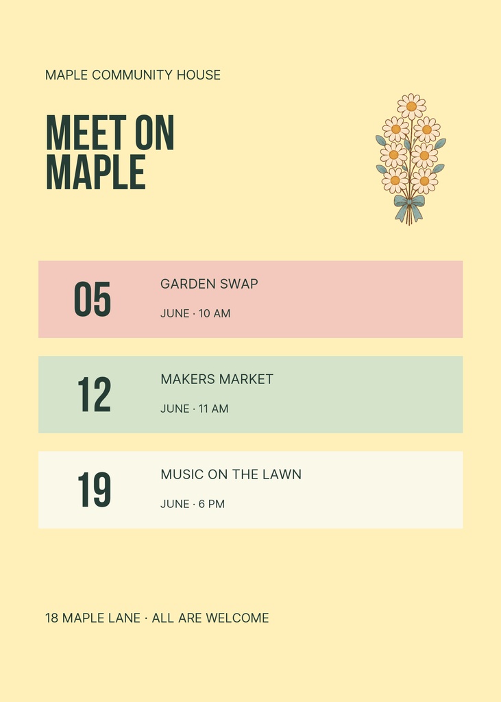 Preview for Meet On Maple 5 × 7 Invitation Template