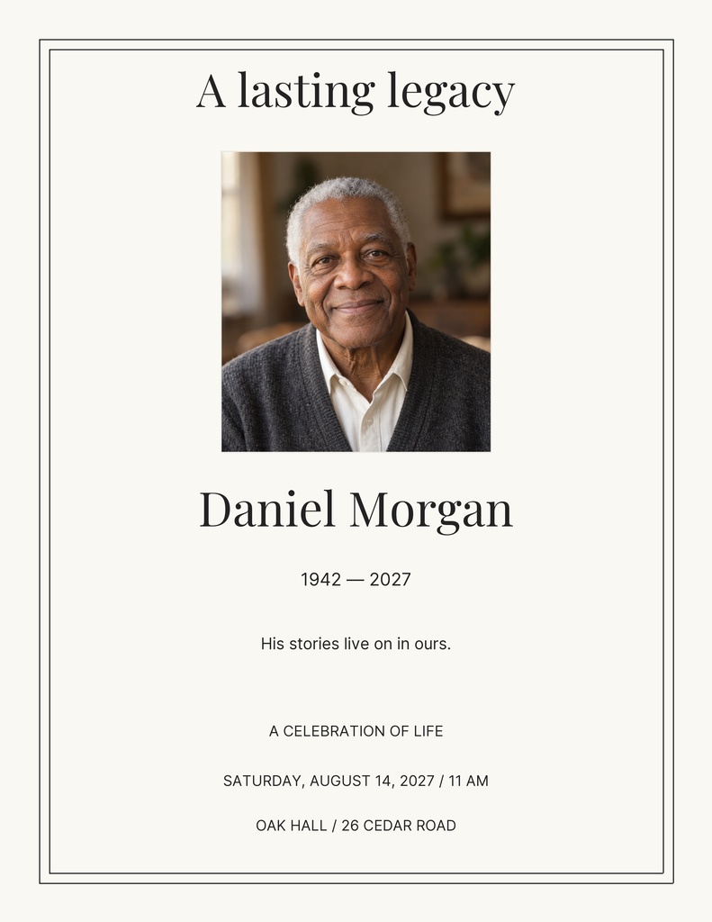 Preview for A Lasting Legacy Letter Flyer Template