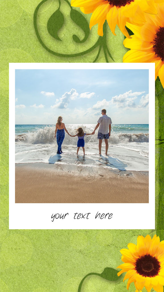 Family holding hands at the beach