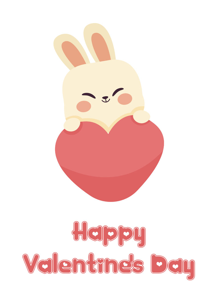 Cartoon bunny with heart
