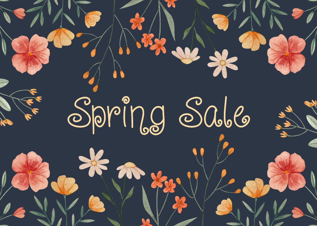 Spring Sale banner with floral design