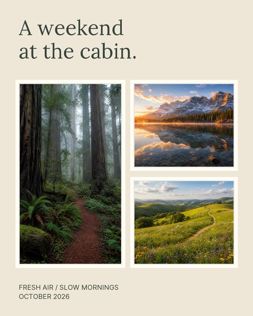 Preview for A Weekend At The Cabin Portrait Collage Template