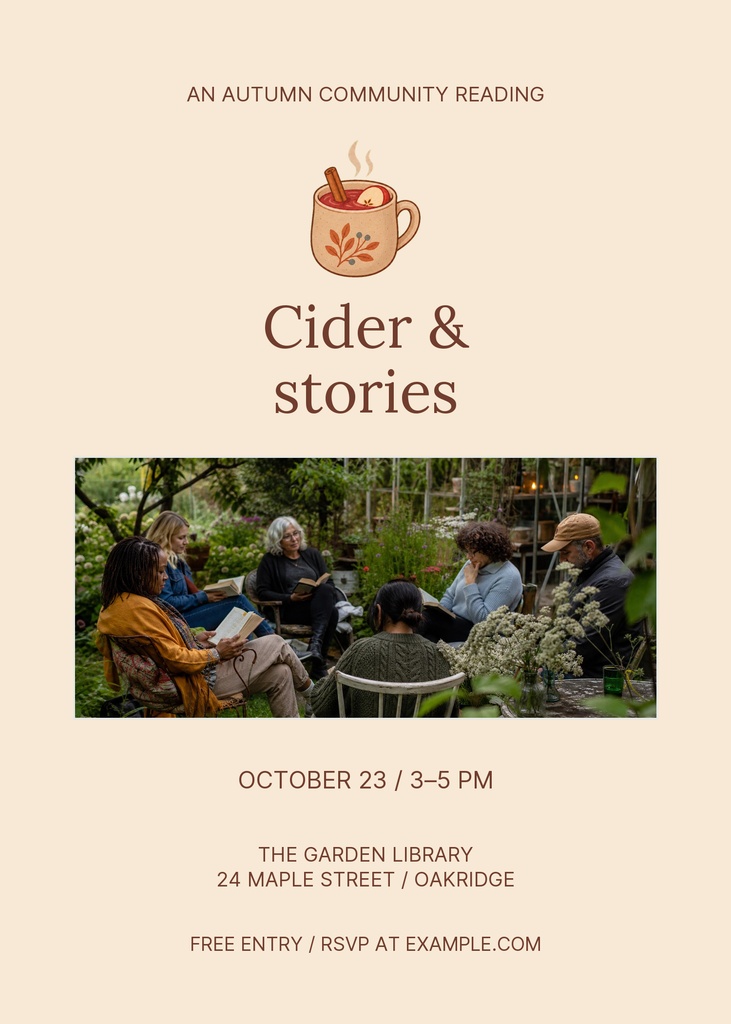 Preview for Cider & Stories 5 × 7 Invitation Template