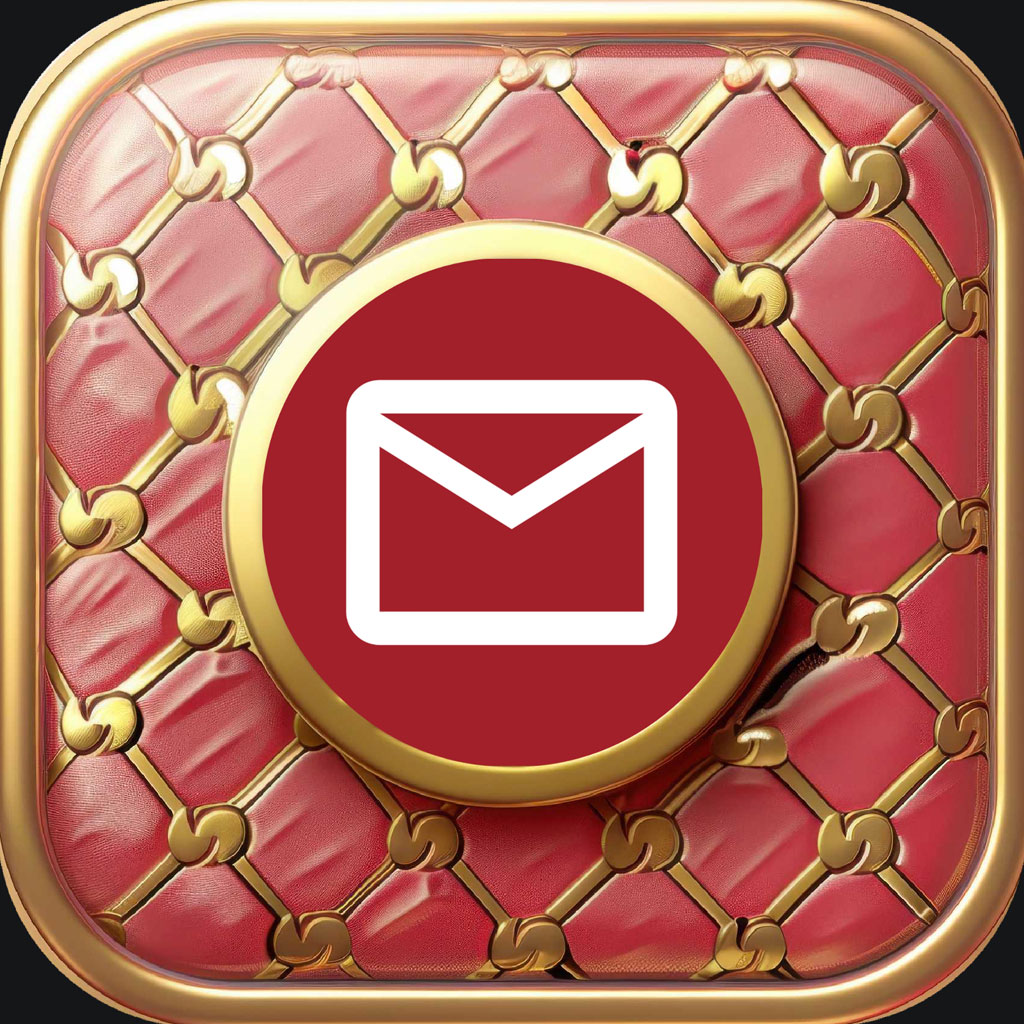 Luxury email icon with red envelope