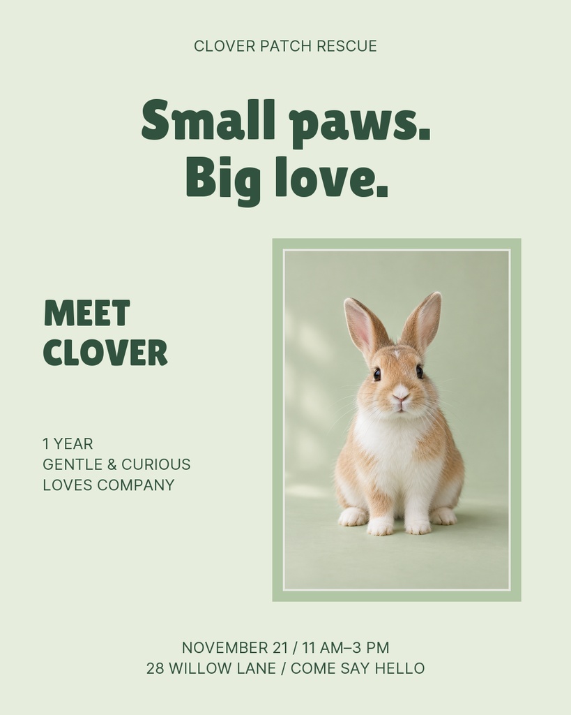 Preview for Clover Comes Home Portrait Post Template