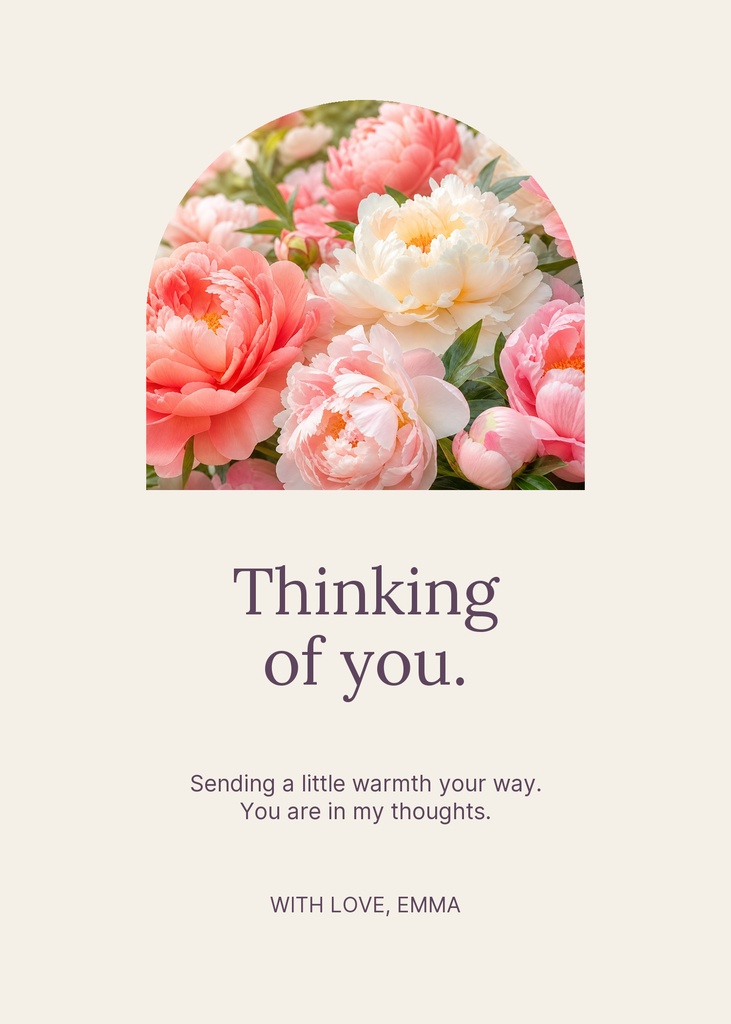 Preview for Thinking Of You Today Portrait Greeting Template