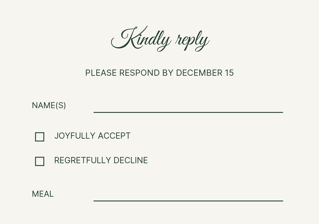 Preview for First Snow Wedding Rsvp Card Template