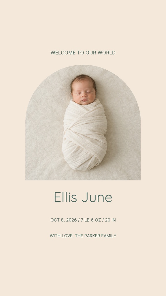 Preview for Welcome, Baby Ellis Story Opener Template