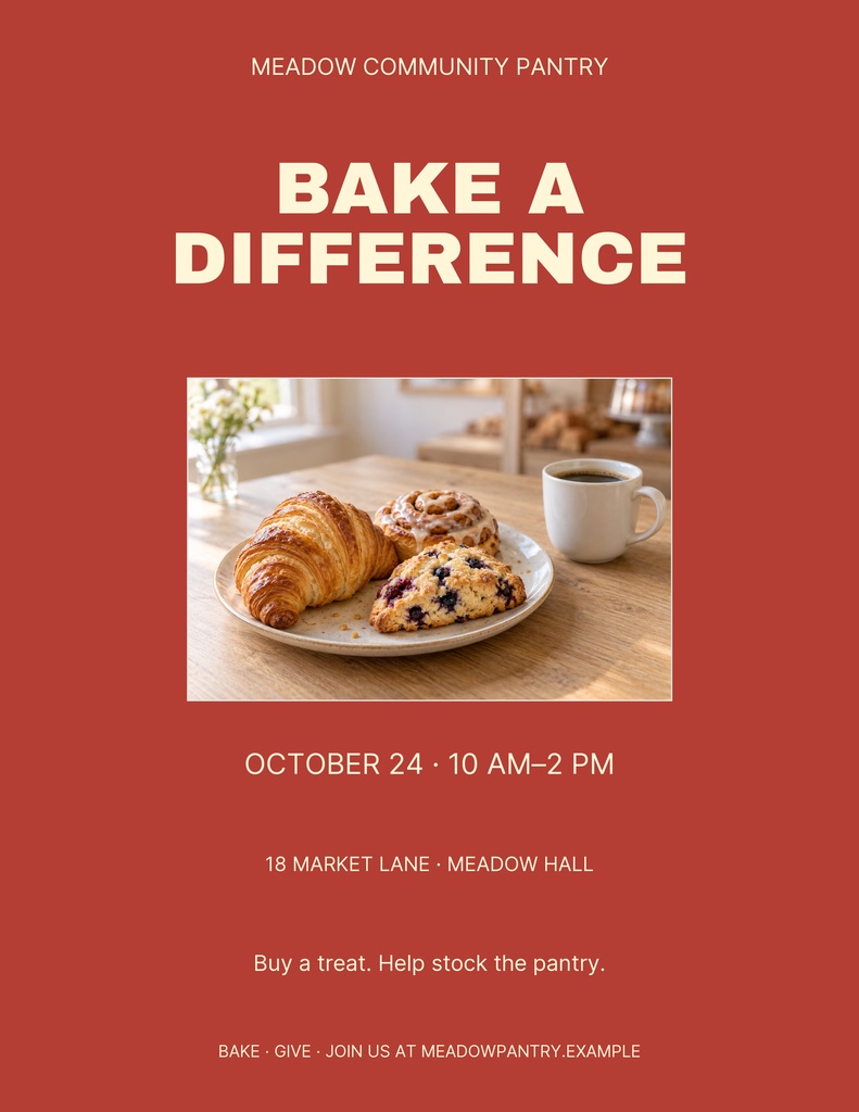 Preview for Bake A Difference Letter Flyer Template