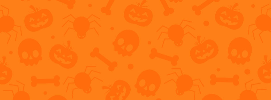Halloween pattern background with orange icons