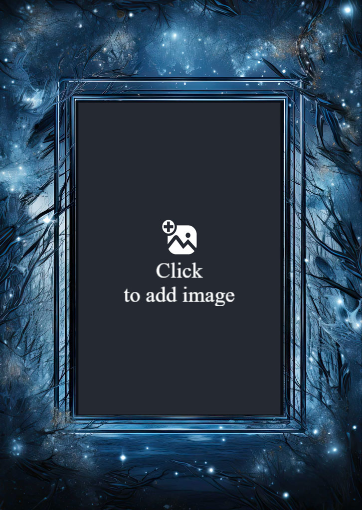 Family of four in a framed portrait