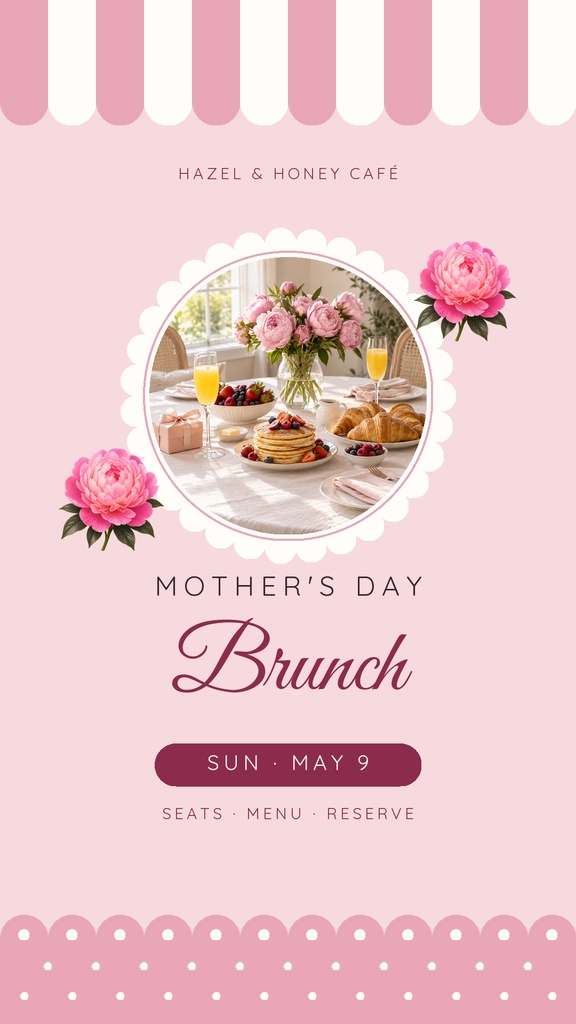 Preview for Brunch Seats For Mom Static Reel Cover Template