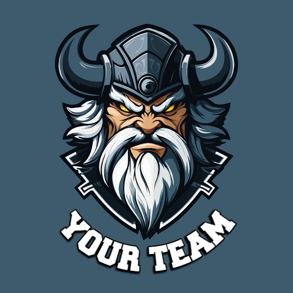 Viking warrior logo with 'YOUR TEAM' text