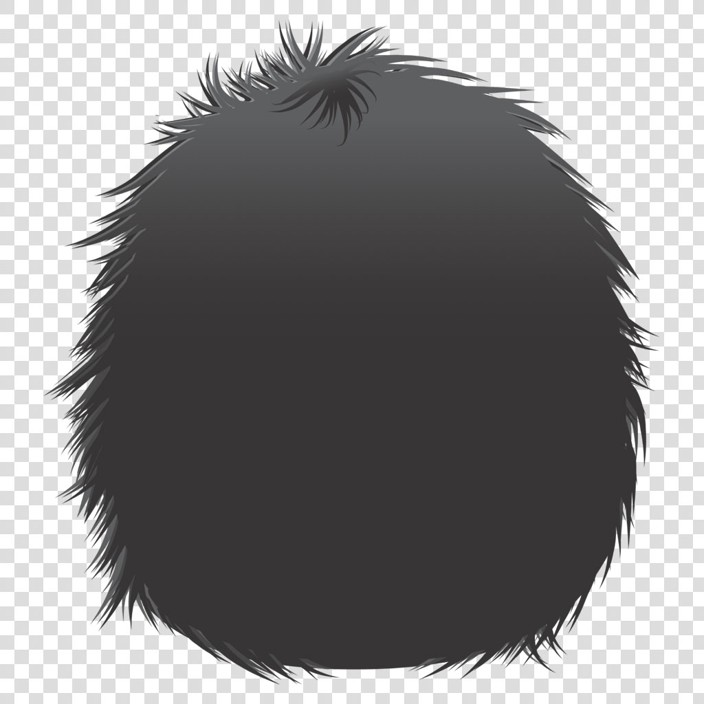 Black furry circle icon