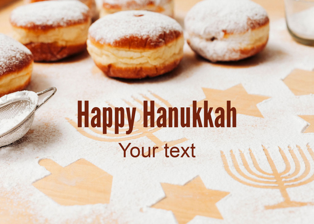 Hanukkah donuts and menorah design