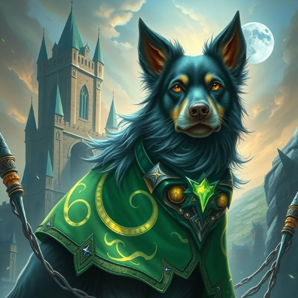 Fantasy characters with magical powers standing on rocks with a castle in the background