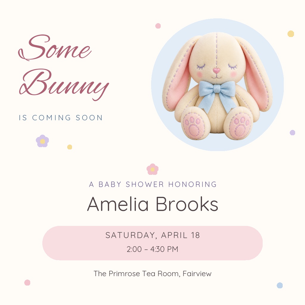 Preview for Some Bunny Is Coming Square Post Template