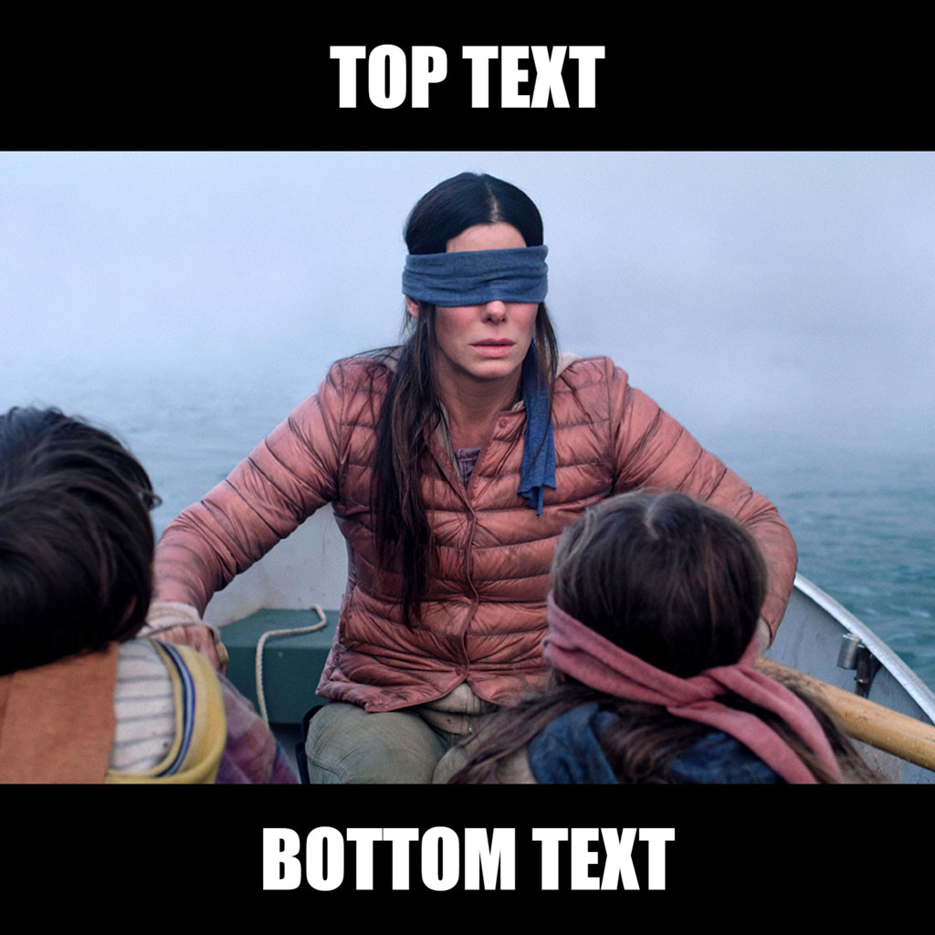 Woman with blindfold in a boat with children