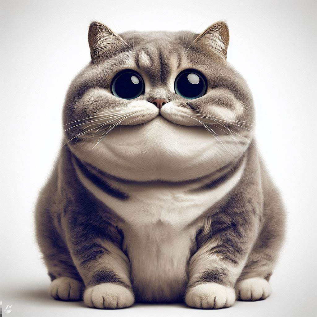 A cartoon cat with glasses and an orange collar.