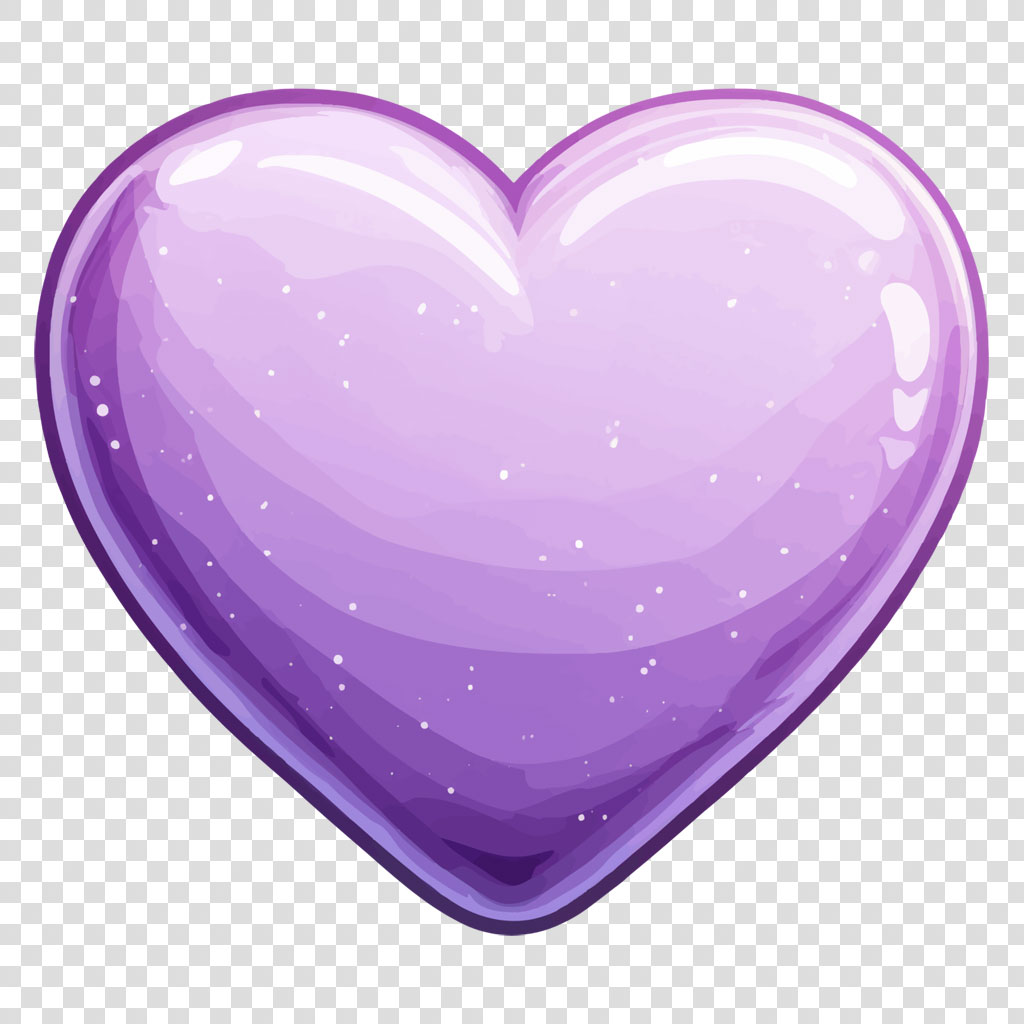 A purple heart icon with a glossy finish
