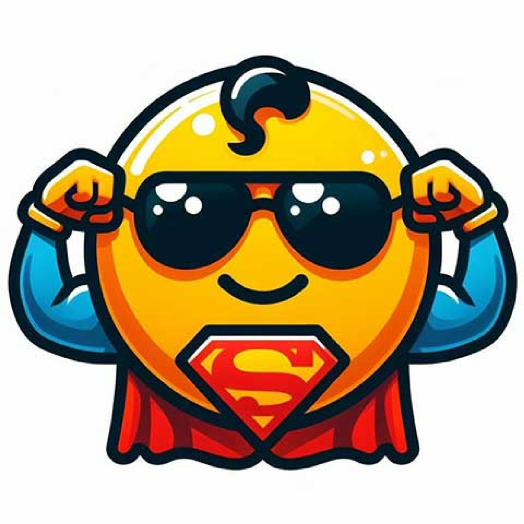 Chibi Superman figurine with blue costume and red cape