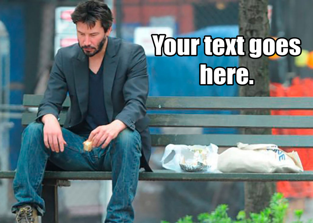 Man sitting on a bench eating a snack