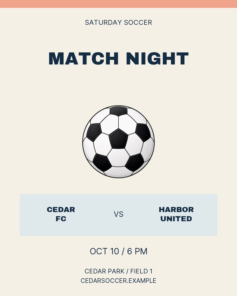 Preview for Saturday Soccer Lights Portrait Post Template