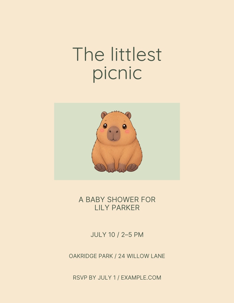 Preview for The Littlest Picnic Letter Flyer Template