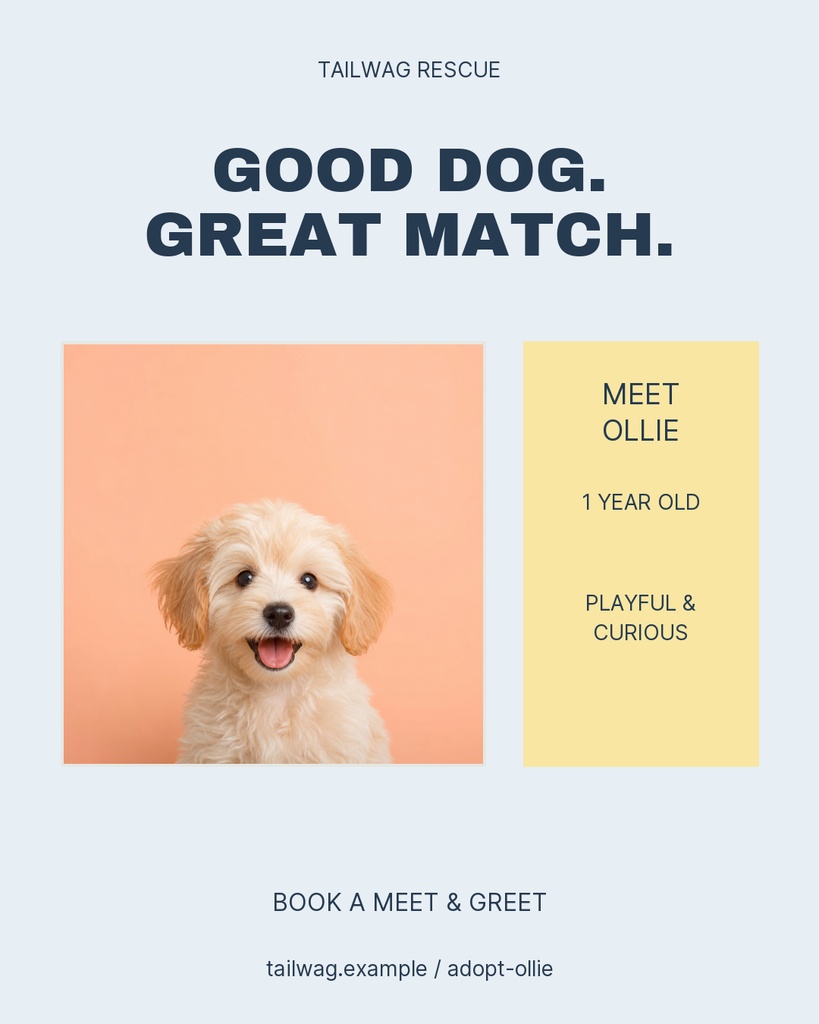 Preview for Good Dog Great Match Portrait Post Template