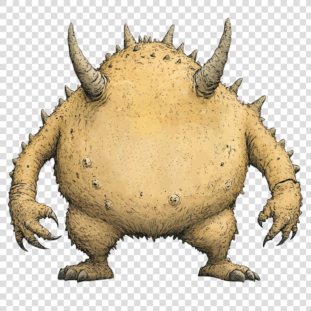 Illustration of a fantasy creature with spikes and horns