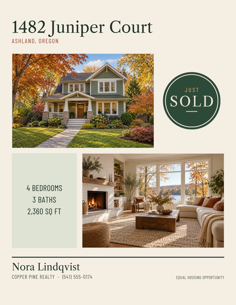 Preview for Just Sold On Juniper Court Letter Flyer Template