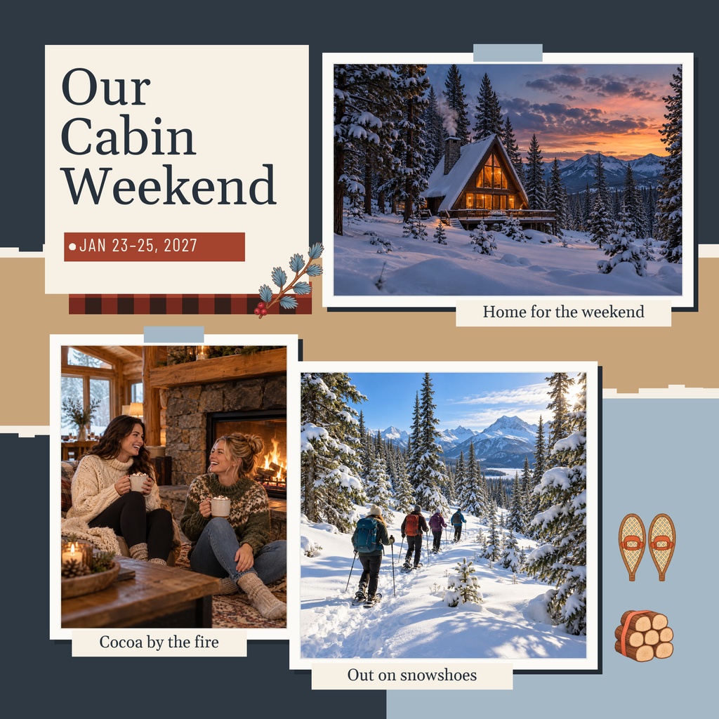 Preview for Our Cabin Weekend Square Collage Template