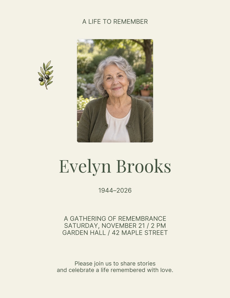 Preview for A Garden Of Memories Letter Flyer Template