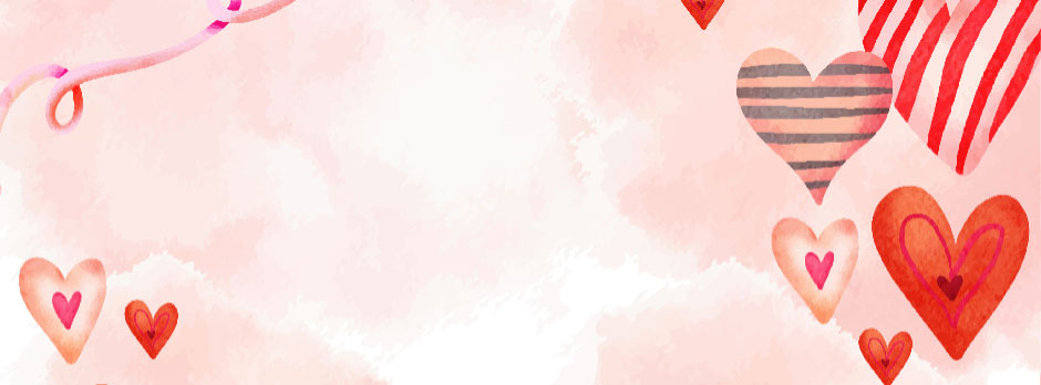 Valentine's Day heart background with pink clouds