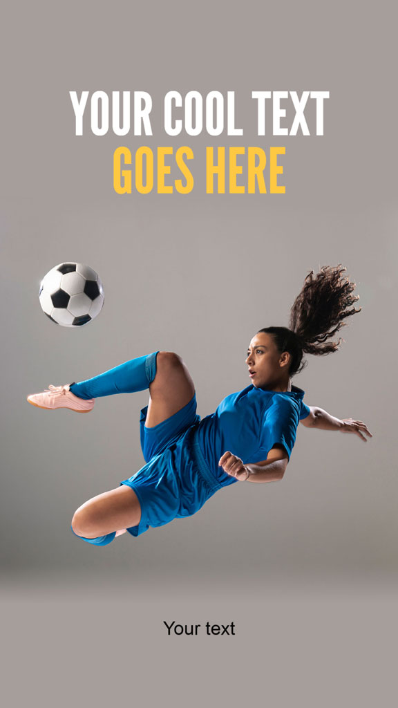 Woman kicking a soccer ball