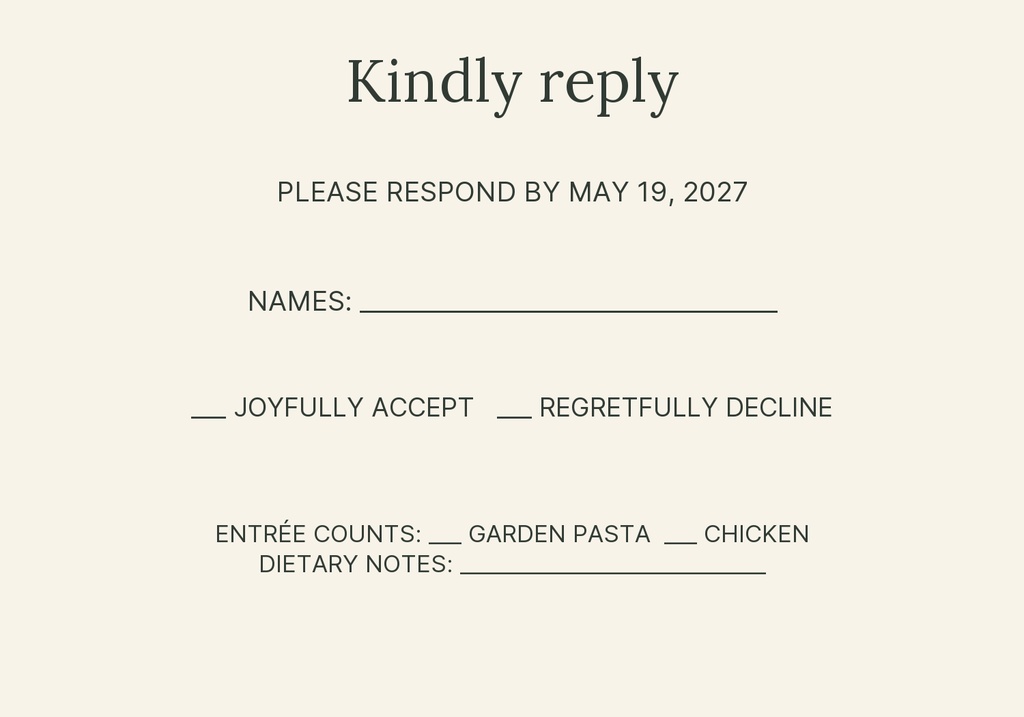 Preview for Garden Vows Rsvp Card Template