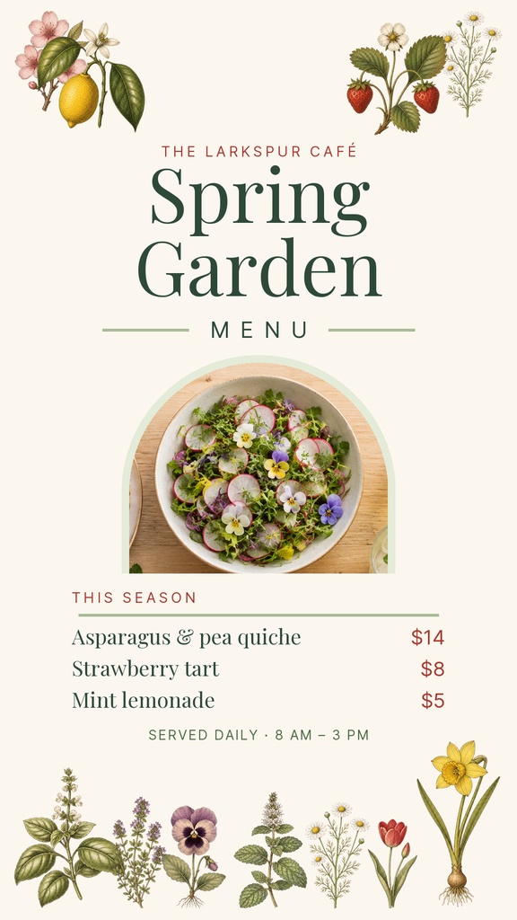 Preview for The Spring Garden Menu Story Opener Template