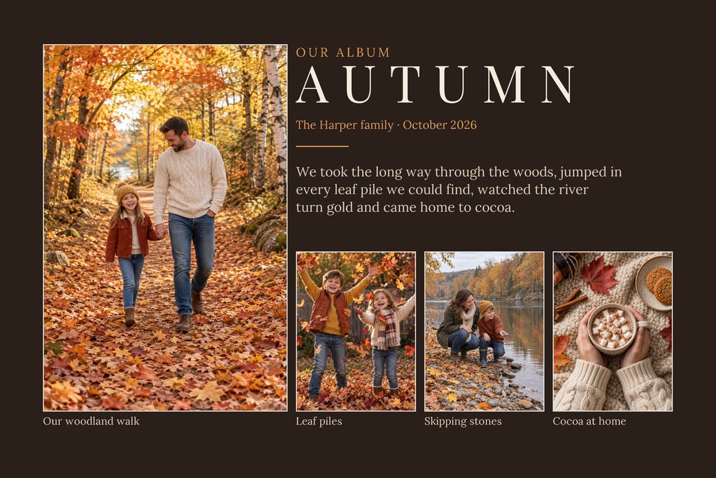 Preview for Our Autumn Album Landscape Collage Template