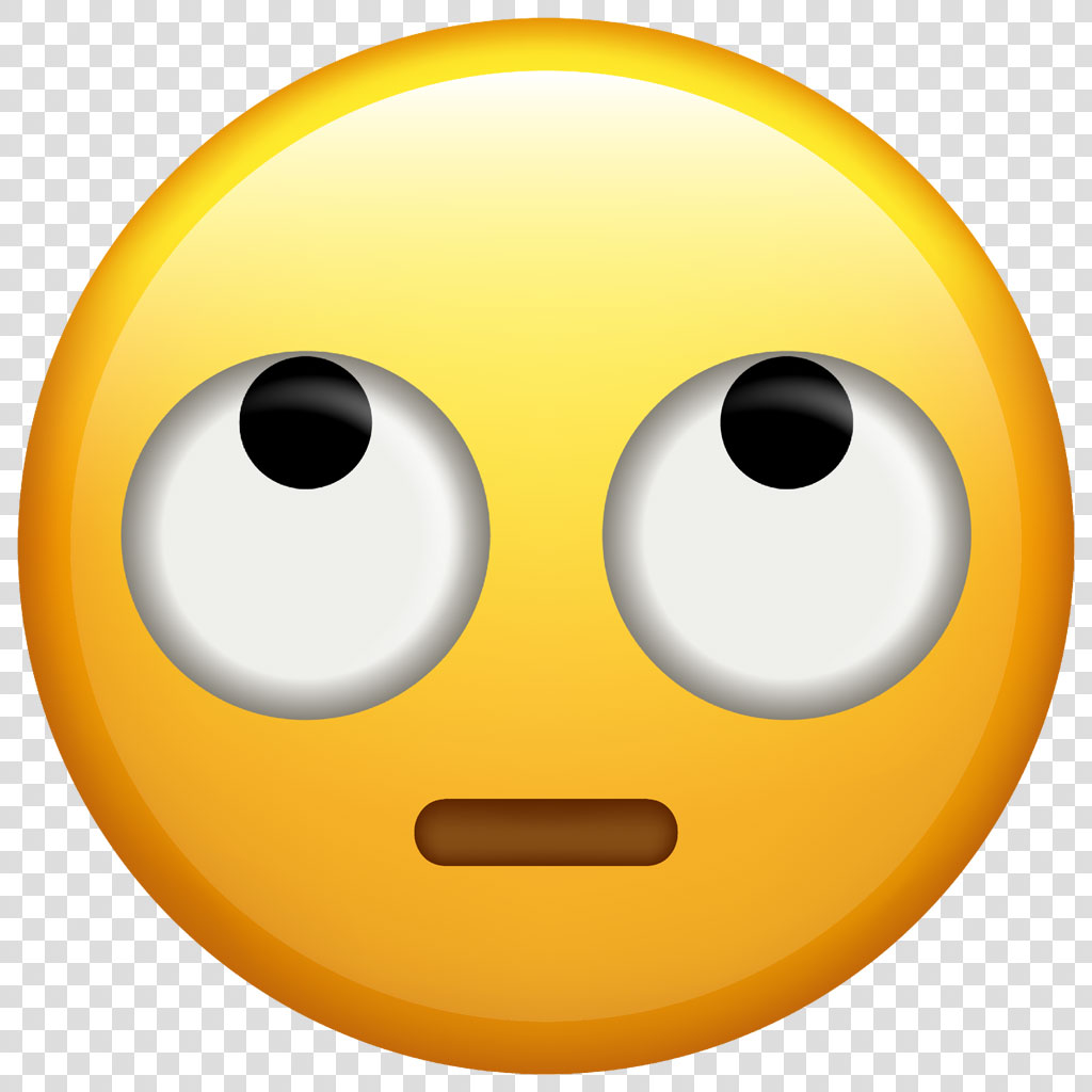 Surprised yellow emoji face