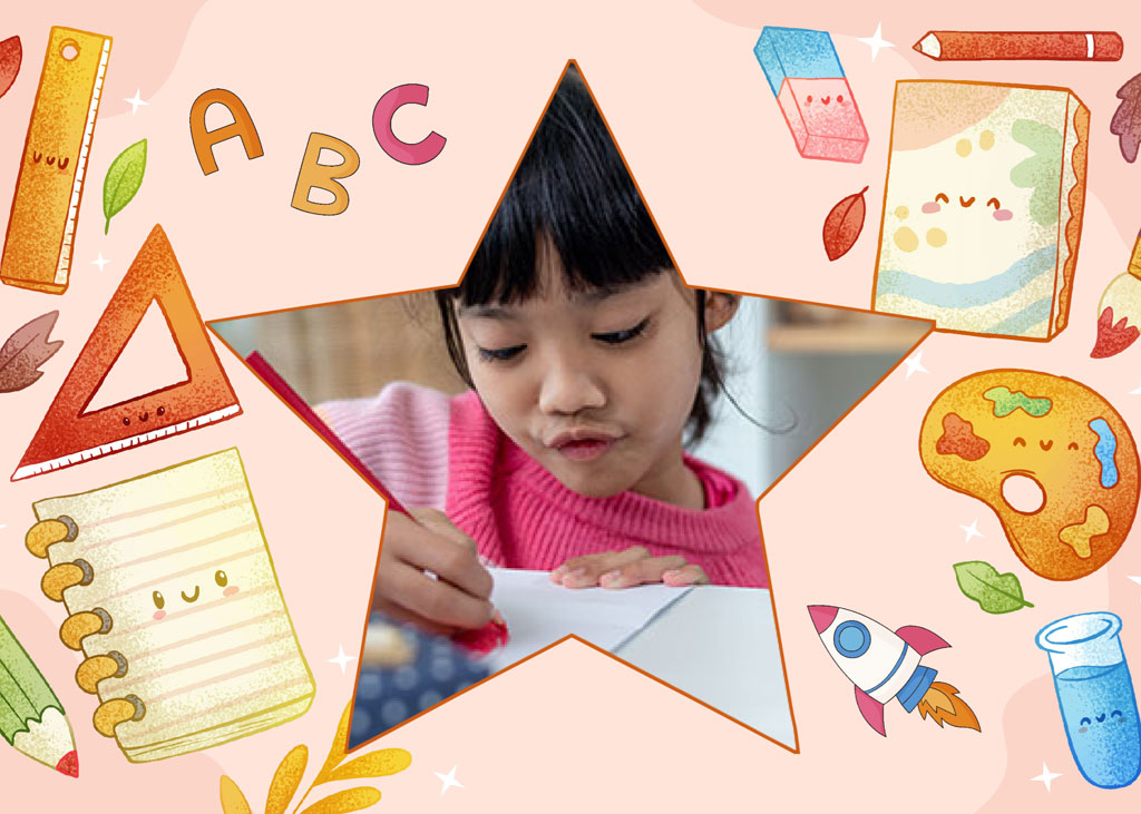 Young girl engaged in drawing activity