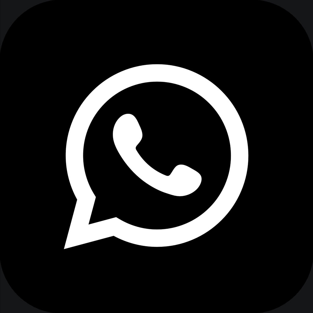 WhatsApp logo on a black background