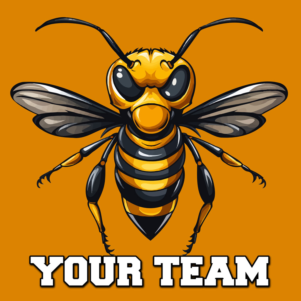 Cartoon bee with 'YOUR TEAM' text